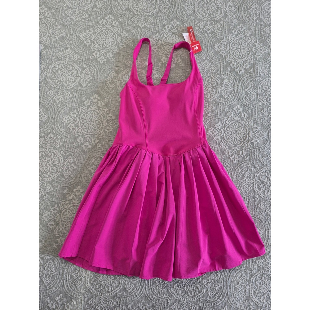 Ewedoos Exercise Dress Hot Pink Athletic Tennis Dress Built-in Shorts NWT